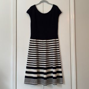 Boden navy and cream striped sweater dress US 10